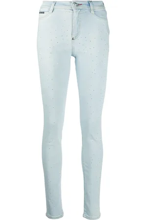 Philipp Plein Højtaljede jeggings med krystaludsmykning