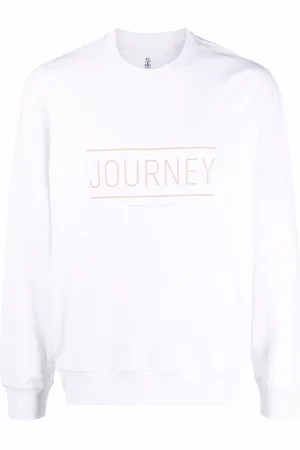 Brunello Cucinelli Sweatshirt med rund hals og slogan