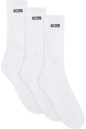 GCDS Strømper i jacquard med logo (pakke med tre)