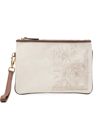 ELEVENTY Clutch i kanvas med blomstertryk