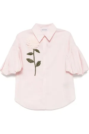DICE KAYEK Skjorte i poplin-bomuld med broderede blomster