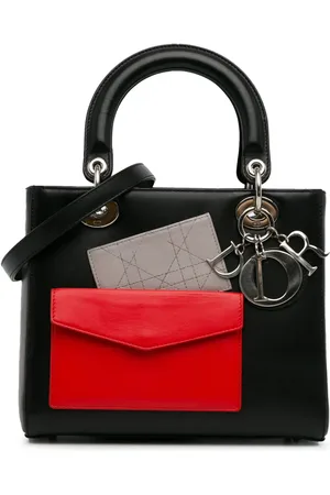 Dior Mellemstor Lady Dior satchel-taske i kalveskind med lommer fra 2014