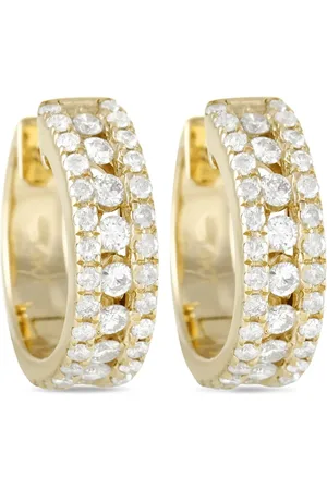 LB Exclusive Huggie-øreringe i 14 karat guld med diamanter