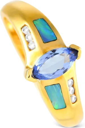 LB Exclusive Pre-owned tanzanite ring i 14 karat guld med diamant