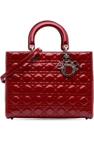 Dior Stor lakeret Cannage Lady Dior satchel-taske fra 2012