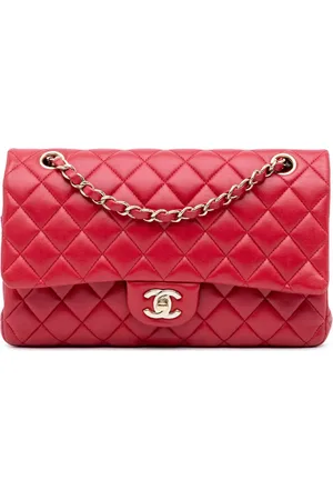CHANEL Mellemstor Classic skuldertaske i lammeskind med dobbelt flaplukning fra 2016-2017