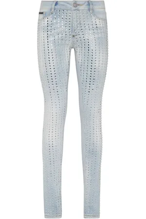 Philipp Plein Jeans med krystaludsmykning