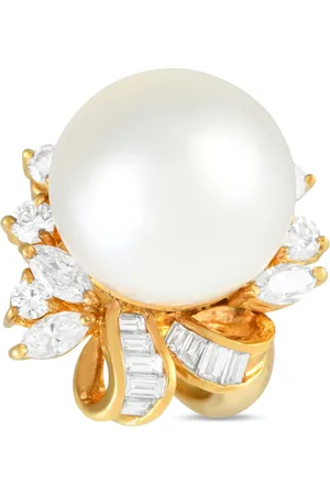 LB Exclusive Ring i 18 karat gul guld med diamant og perle