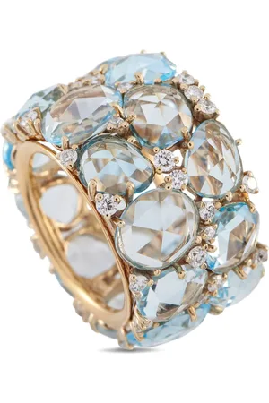 Pomellato Lulu ring i 18 karat guld med diamant og akvamarin