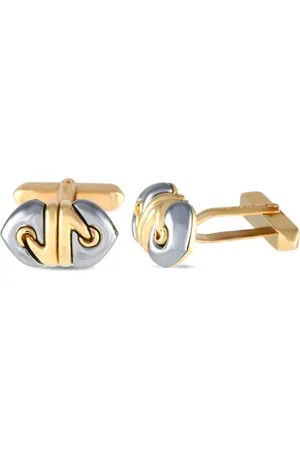 Bvlgari Doppio Cuore hematite manchetknapper i 18 karat guld