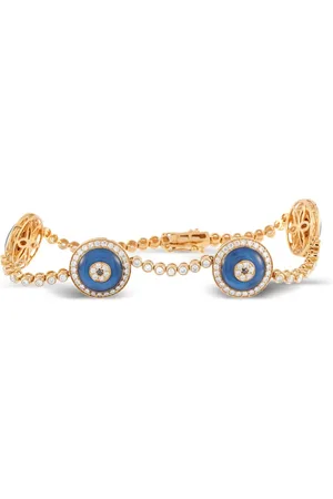LB Exclusive Evil Eye armbånd i 18 karat guld med diamant og topas