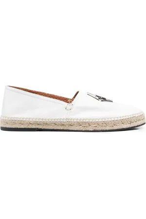 Philipp Plein Espadriller i læder med logoplade