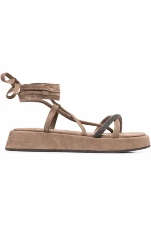 Brunello Cucinelli Plateau-sandaler med ankelrem