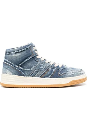 Hogan High-top sneakers i denim med slitageeffekt