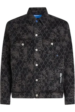 Karl Lagerfeld Denimjakke med grafisk tryk