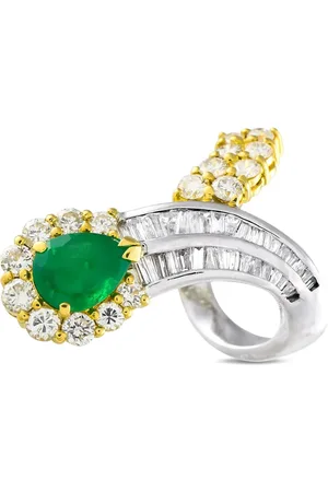 LB Exclusive Ring i 18 karat guld med diamant og smaragd