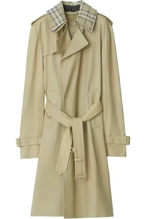 Burberry Lakeret trenchcoat i læder med aftagelig krave