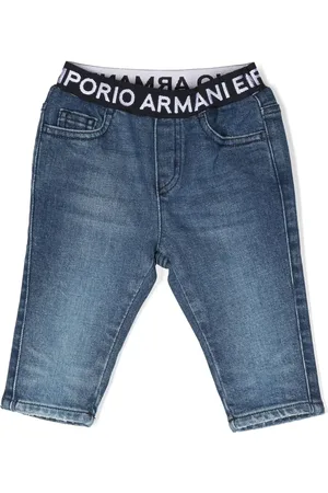 Emporio Armani Jeans med smal pasform og logobånd i taljen