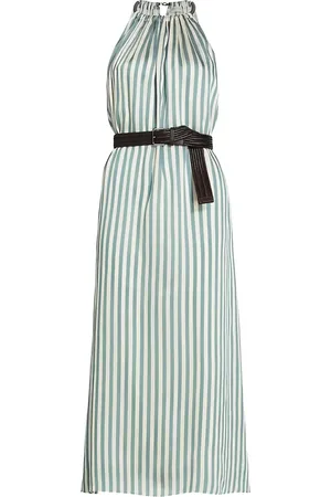 Brunello Cucinelli Lang stribet kjole