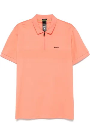 HUGO BOSS Polo med kort lynlås