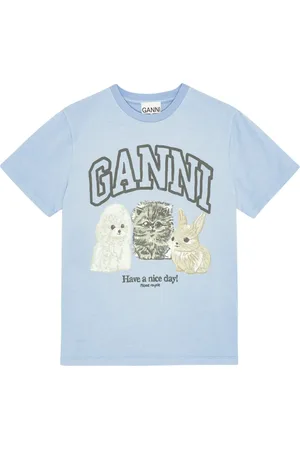 Ganni T-shirt med logotryk