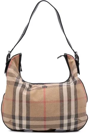 Burberry House-ternet Hobo skuldertaske i kanvas med glimmer fra 2000-2007