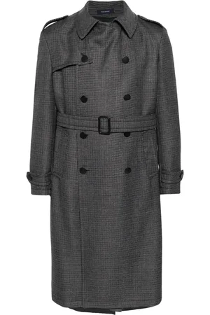 TAGLIATORE Dobbeltradet frakke med houndstooth-mønster