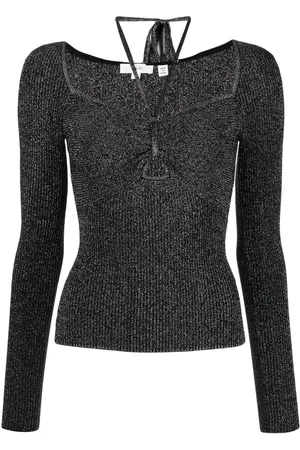 A.L.C. Strikket bluse med metallisk finish