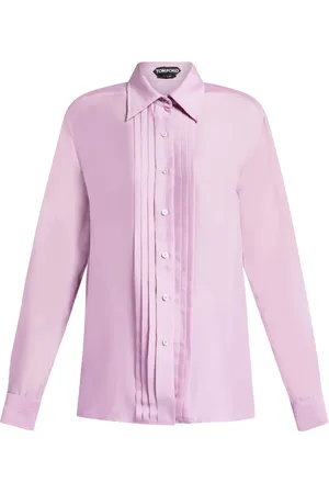 Tom Ford Silkeskjorte med plisseret detalje