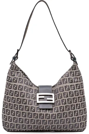 Fendi 2000-2010 skuldertaske i kanvas med Zucchino-mønster