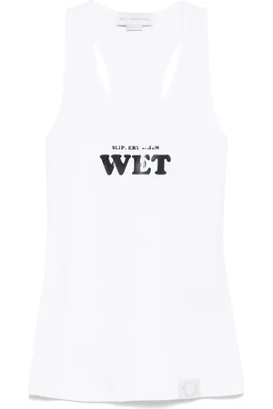 Stella McCartney Gummieret tanktop med slogantryk
