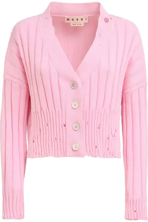 Marni Cropped cardigan med slitageeffekt