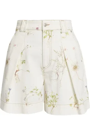 Erdem Denimshorts med blomstertryk