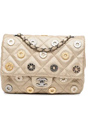CHANEL Lille perforeret metallisk Paris-Dubai Medals Flap skuldertaske i lammeskind fra 2014-2015