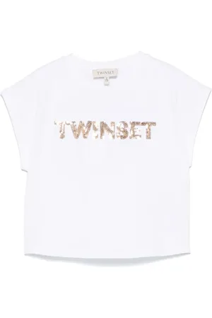 Twin-Set T-shirt med paillet-logo