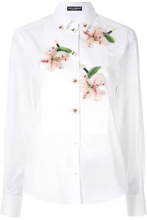 Dolce & Gabbana Skjorte med blomster-applikation