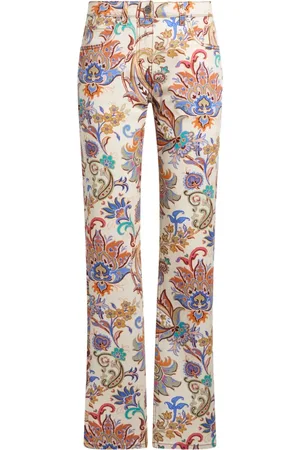 Etro Jeans med lige ben og blomstertryk
