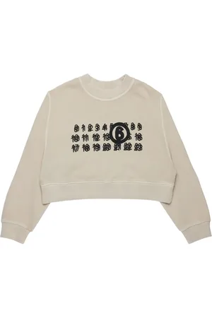 Maison Margiela Cropped sweatshirt med nummermotiv