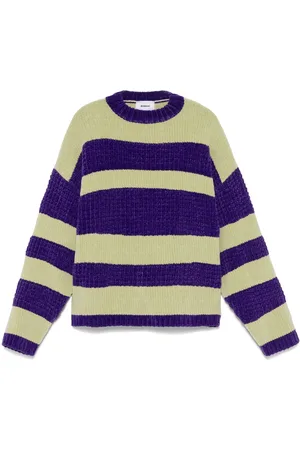 BONSAI Stribet sweater med rund hals