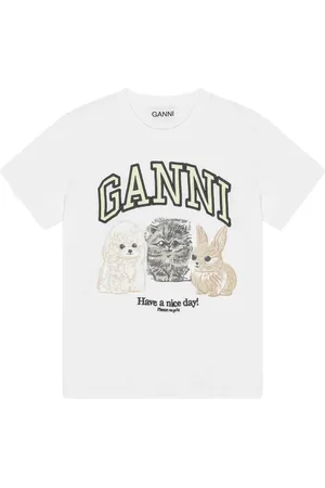 Ganni T-shirt med logotryk