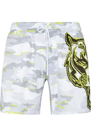 Philipp Plein Badeshorts med løbesnor og kamuflageprint