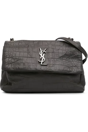 Saint Laurent Medium West Hollywood crossbody-taske i krokodillepræget kalveskind med monogram fra 2017