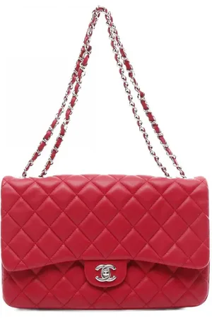 CHANEL Quiltet Jumbo 3 Accordion Flap skuldertaske i lammeskind fra 2014