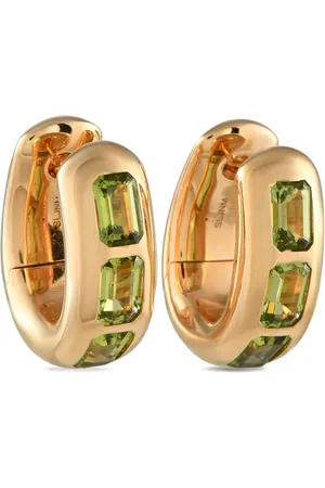 Pomellato Iconica peridot hoop-øreringe i 18 karat guld