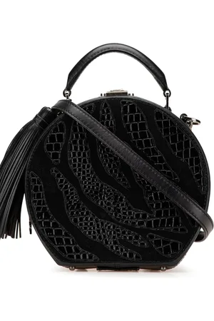 Saint Laurent Lille krokodillepræget Mica Hatbox satchel-taske i læder fra 2018