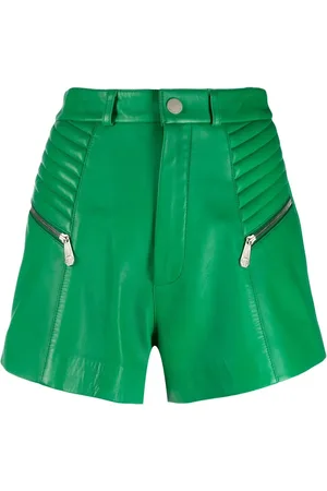 Philipp Plein Ribbede højtaljede shorts i læder
