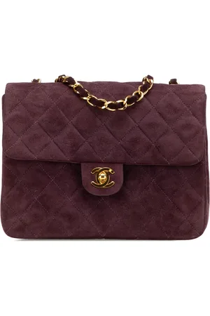 CHANEL Mini Rectangular Classic Single Flap crossbody-taske i ruskind fra 1991-1994