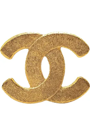 CHANEL CC broche med guldbelægning fra 1980-1990