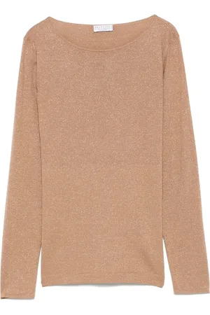 Brunello Cucinelli T-shirt med metallisk tråd