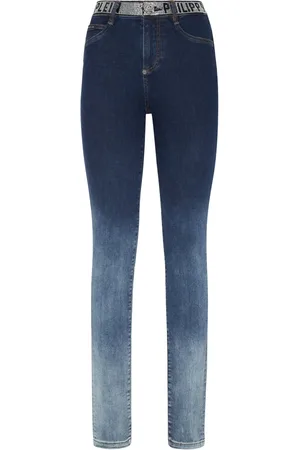 Philipp Plein Skinny-jeans med krystaludsmykning og høj talje